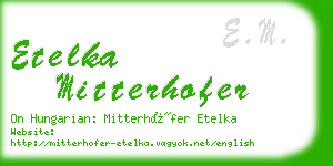 etelka mitterhofer business card